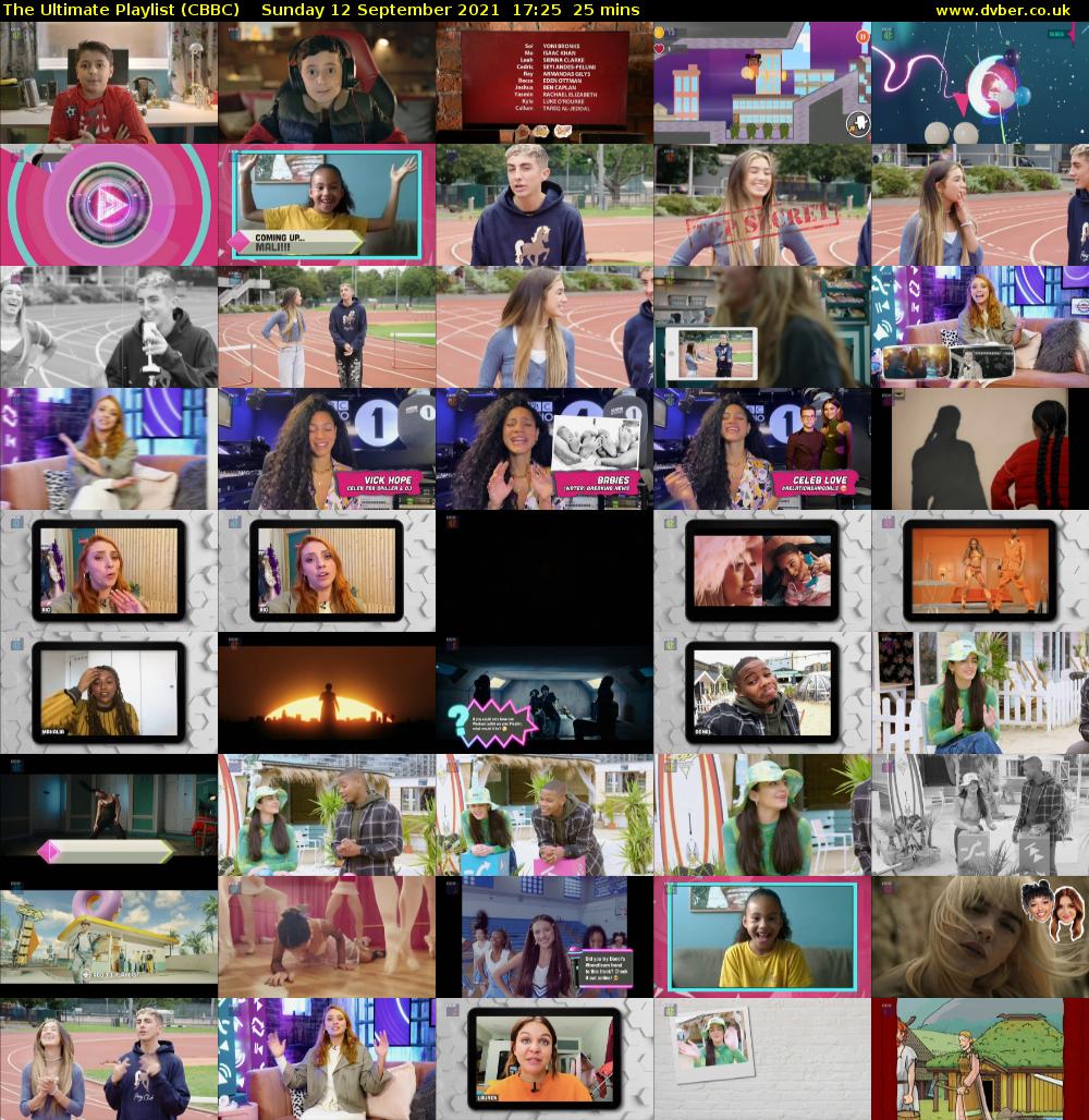 The Ultimate Playlist (CBBC) Sunday 12 September 2021 17:25 - 17:50