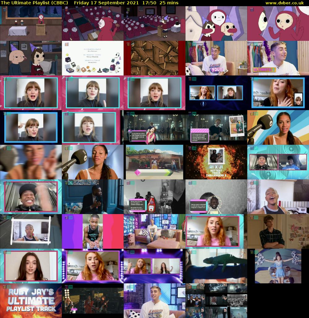 The Ultimate Playlist (CBBC) Friday 17 September 2021 17:50 - 18:15