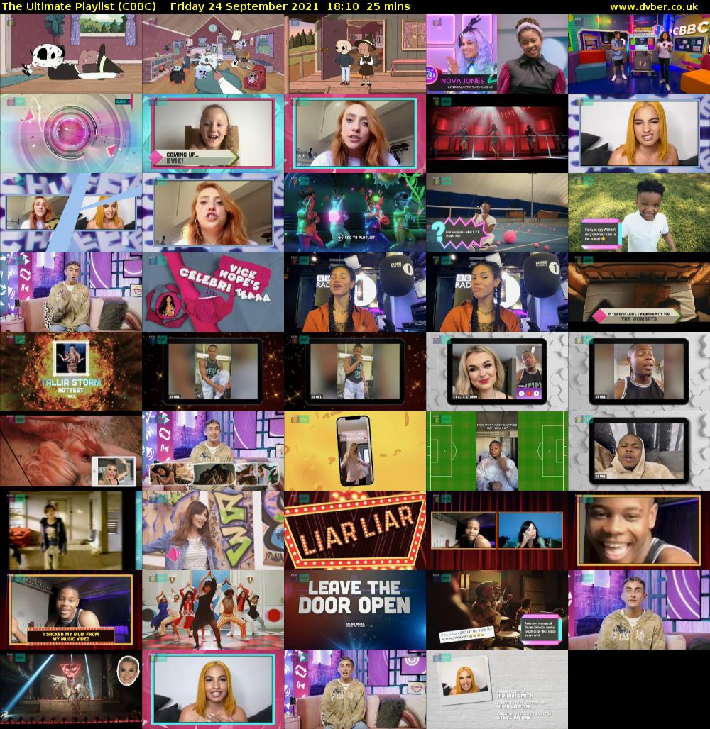 The Ultimate Playlist (CBBC) Friday 24 September 2021 18:10 - 18:35