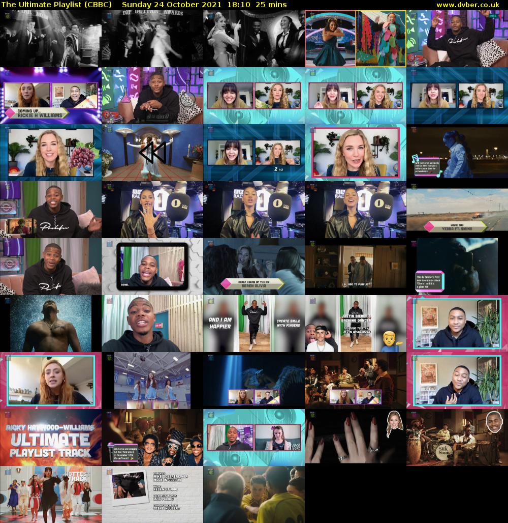 The Ultimate Playlist (CBBC) Sunday 24 October 2021 18:10 - 18:35