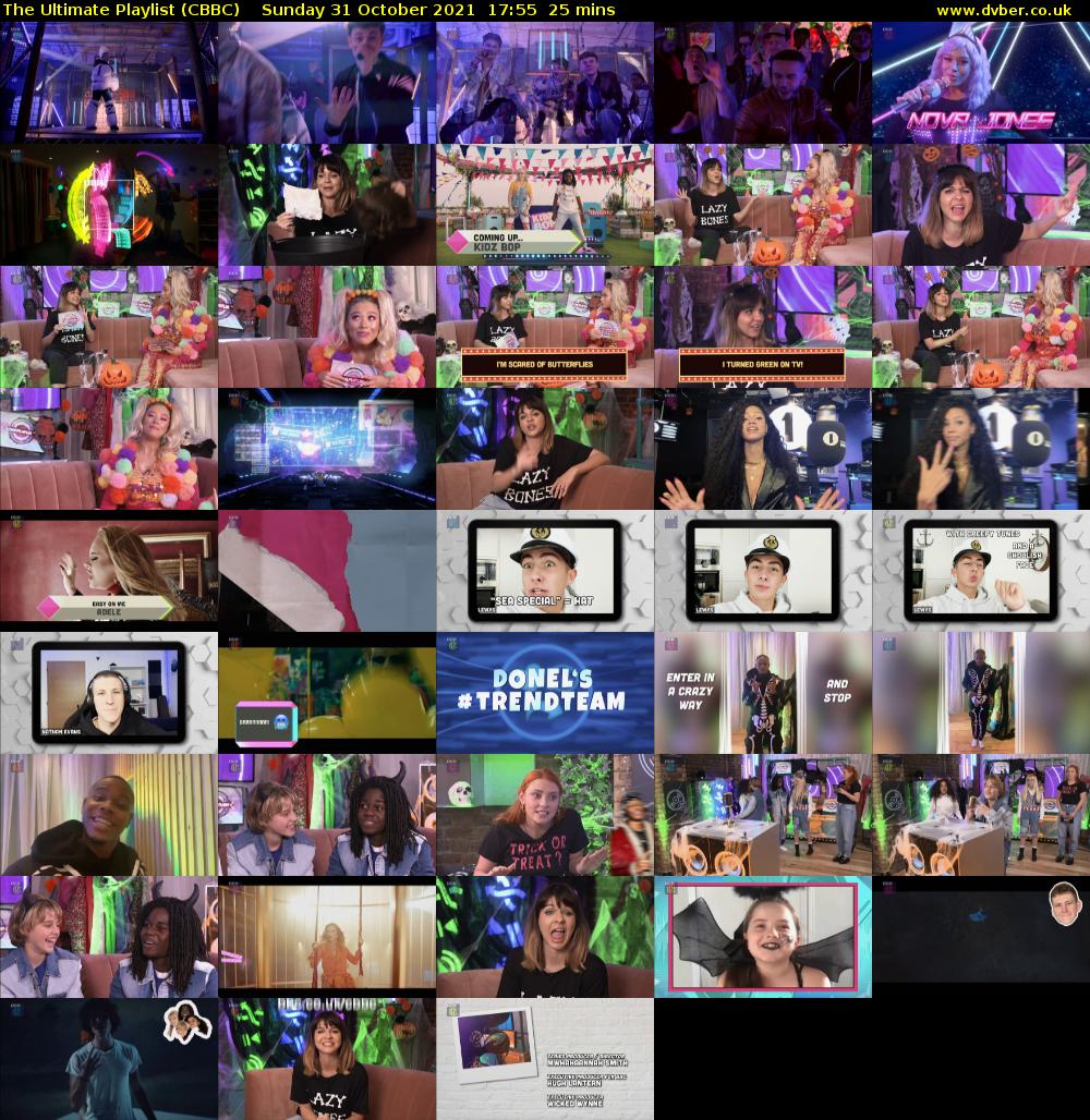 The Ultimate Playlist (CBBC) Sunday 31 October 2021 17:55 - 18:20