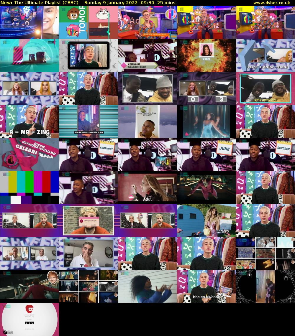 The Ultimate Playlist (CBBC) Sunday 9 January 2022 09:30 - 09:55