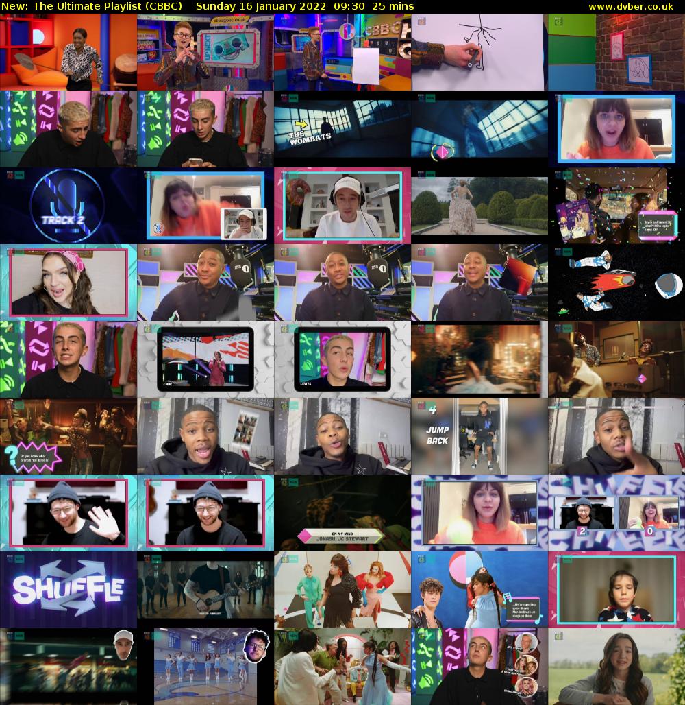 The Ultimate Playlist (CBBC) Sunday 16 January 2022 09:30 - 09:55