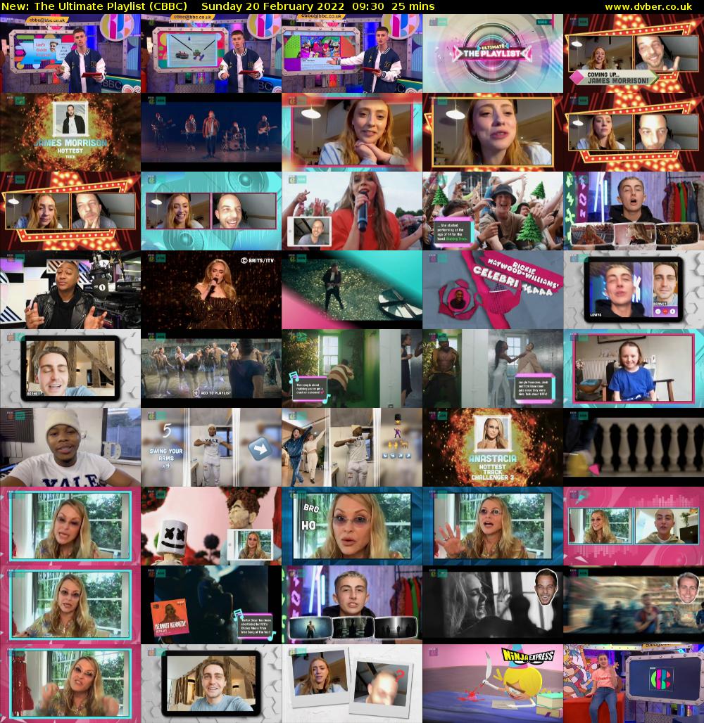 The Ultimate Playlist (CBBC) Sunday 20 February 2022 09:30 - 09:55