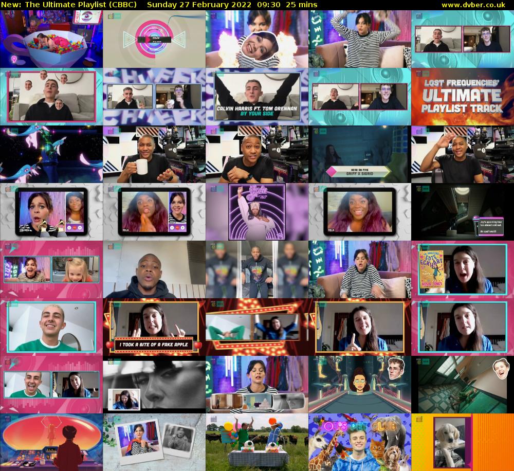 The Ultimate Playlist (CBBC) Sunday 27 February 2022 09:30 - 09:55
