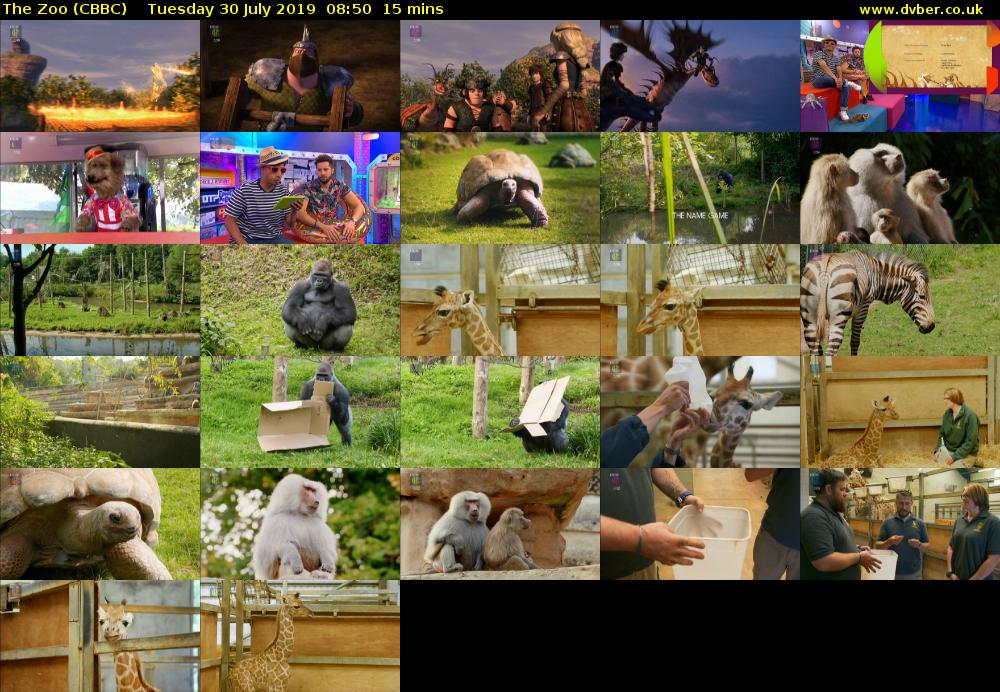 The Zoo (CBBC) Tuesday 30 July 2019 08:50 - 09:05