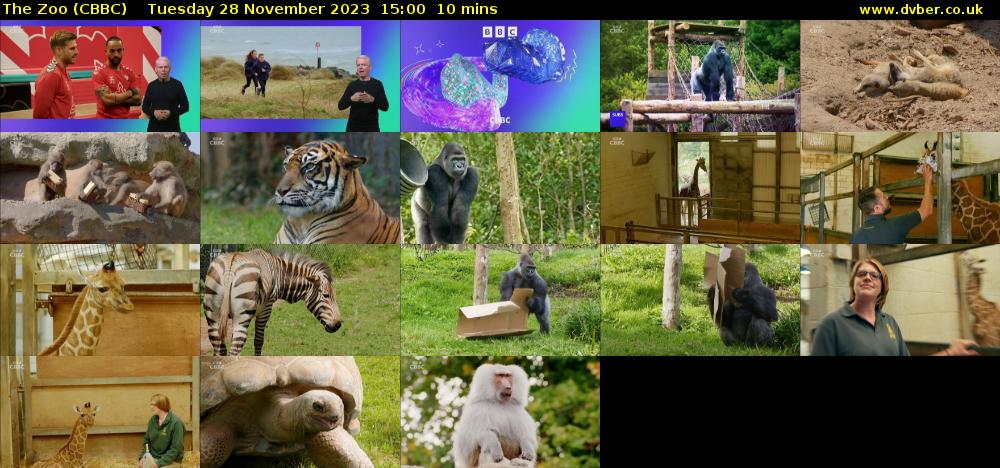 The Zoo (CBBC) Tuesday 28 November 2023 15:00 - 15:10