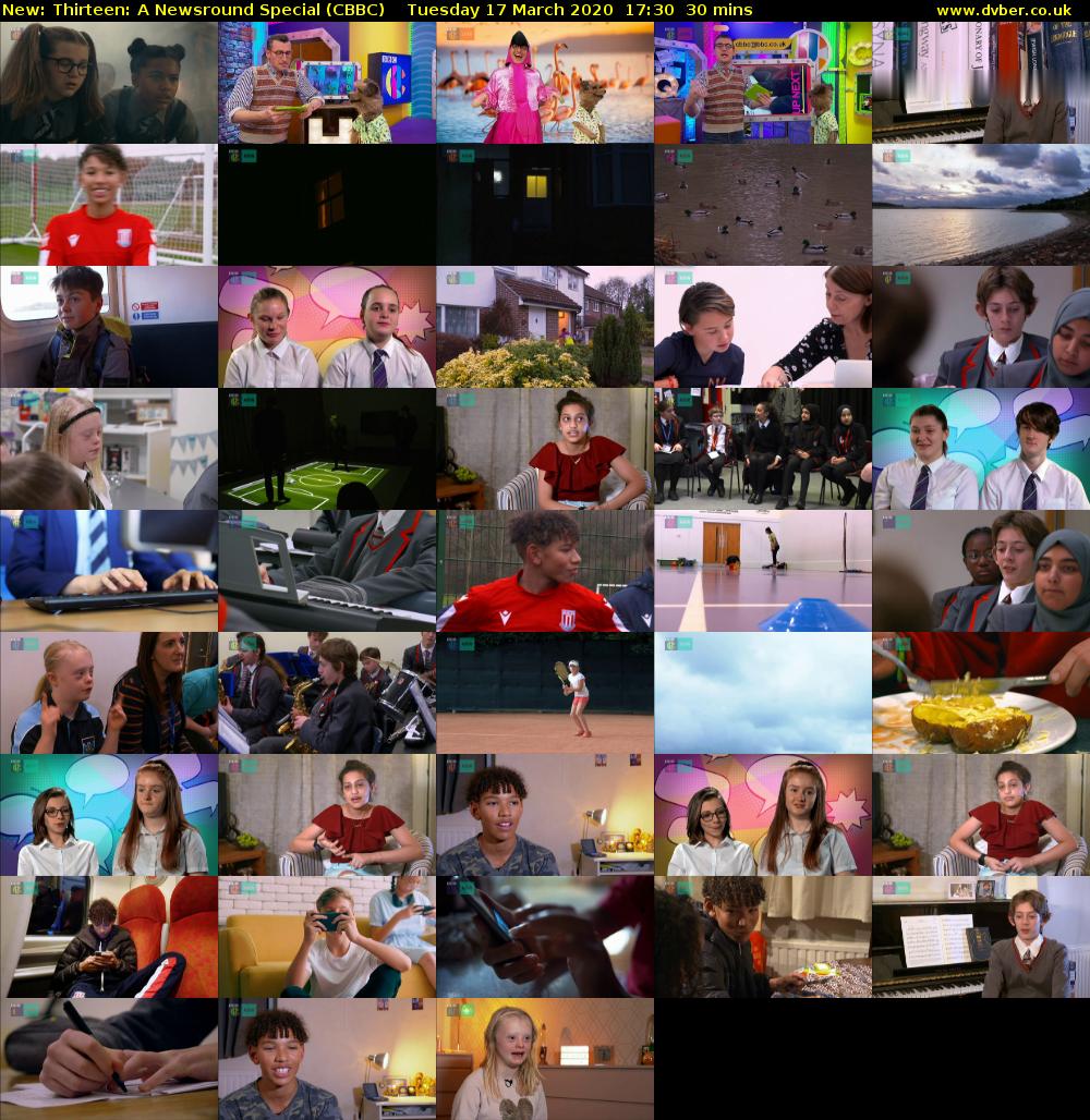 Thirteen: A Newsround Special (CBBC) Tuesday 17 March 2020 17:30 - 18:00