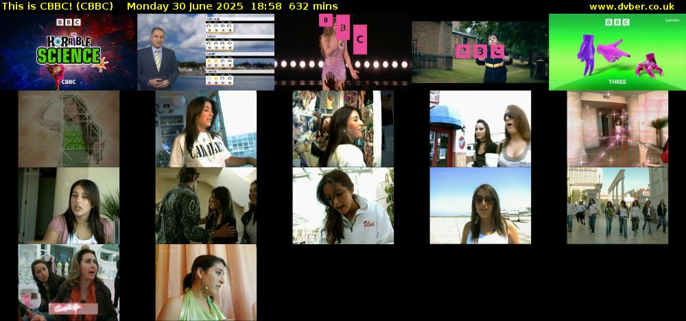This is CBBC! (CBBC) Monday 30 June 2025 18:58 - 05:30