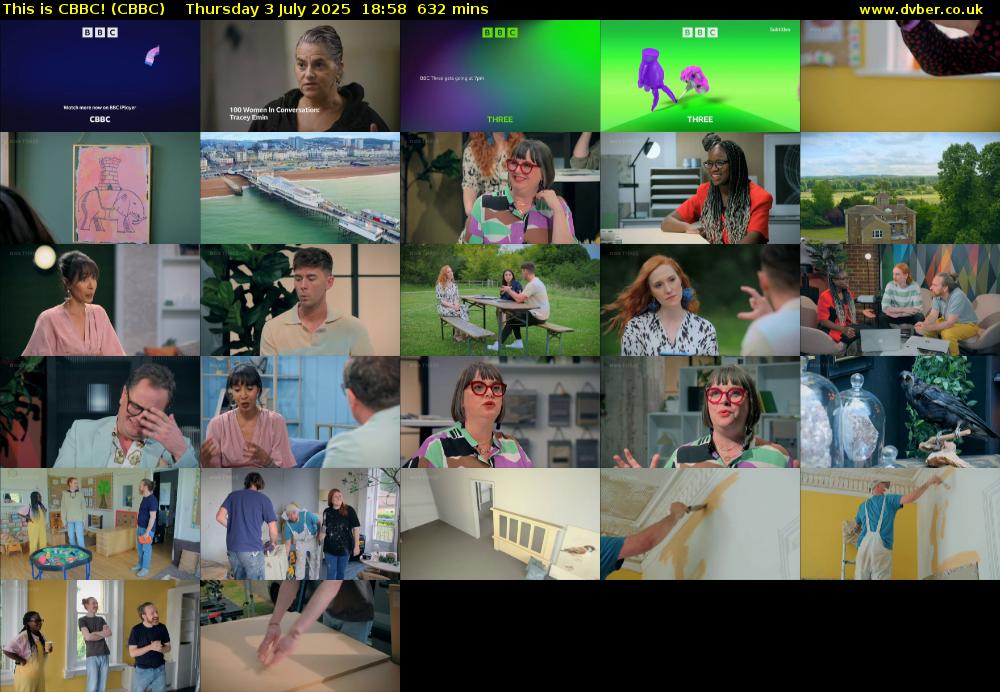 This is CBBC! (CBBC) Thursday 3 July 2025 18:58 - 05:30