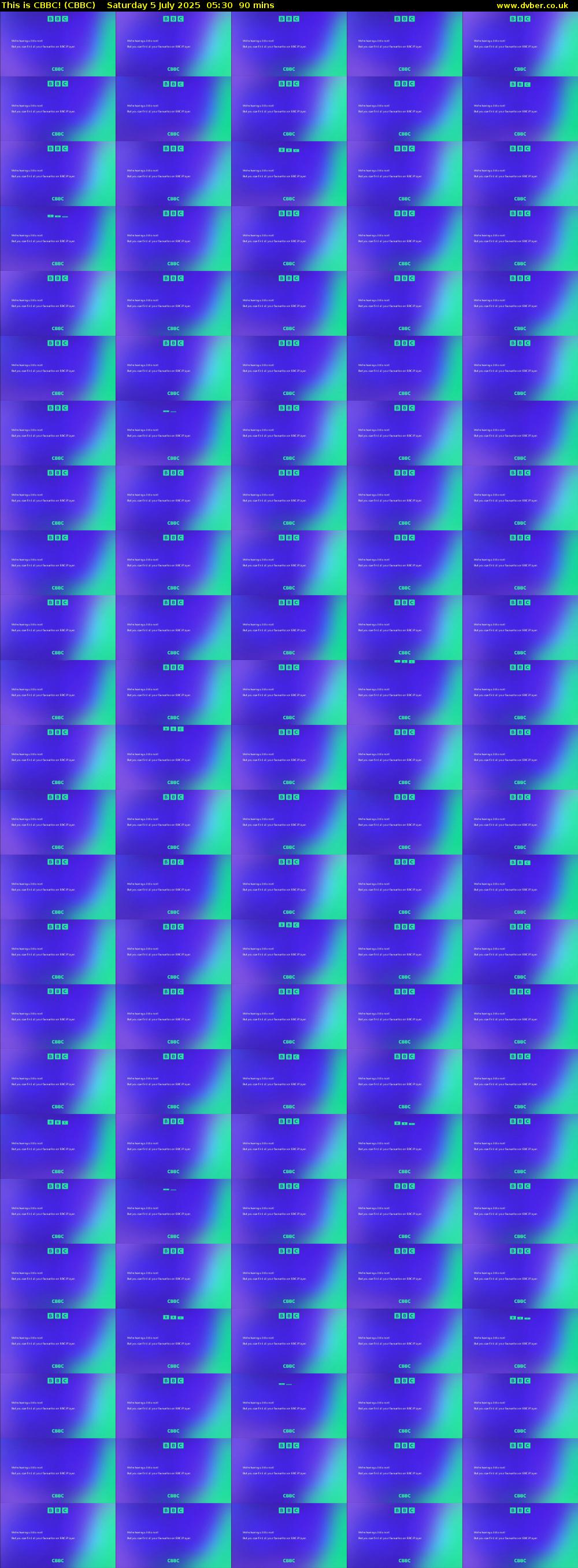 This is CBBC! (CBBC) Saturday 5 July 2025 05:30 - 07:00