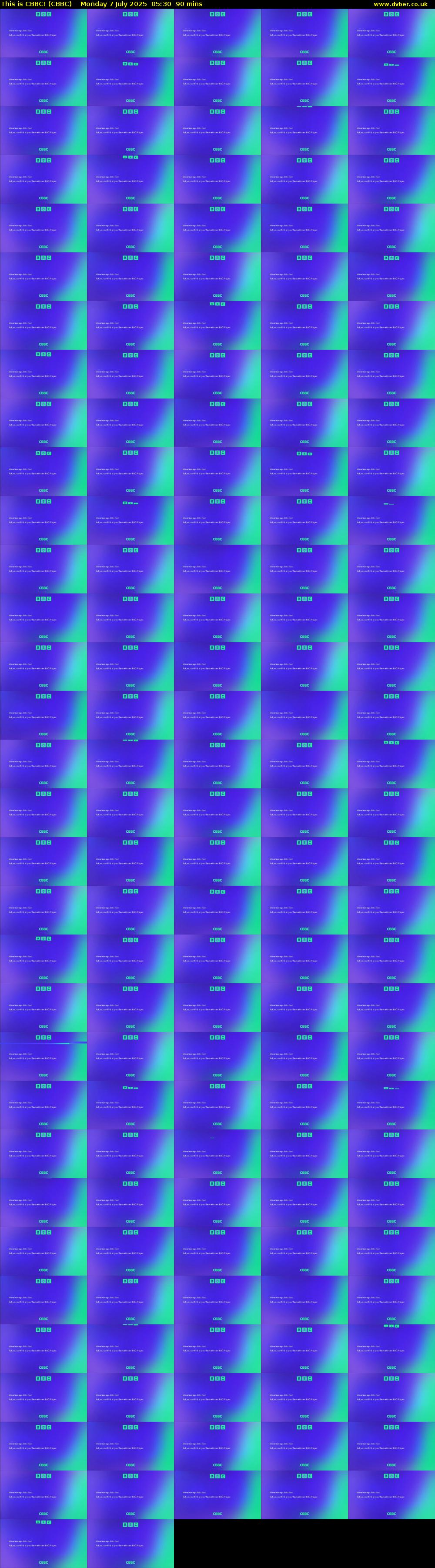 This is CBBC! (CBBC) Monday 7 July 2025 05:30 - 07:00