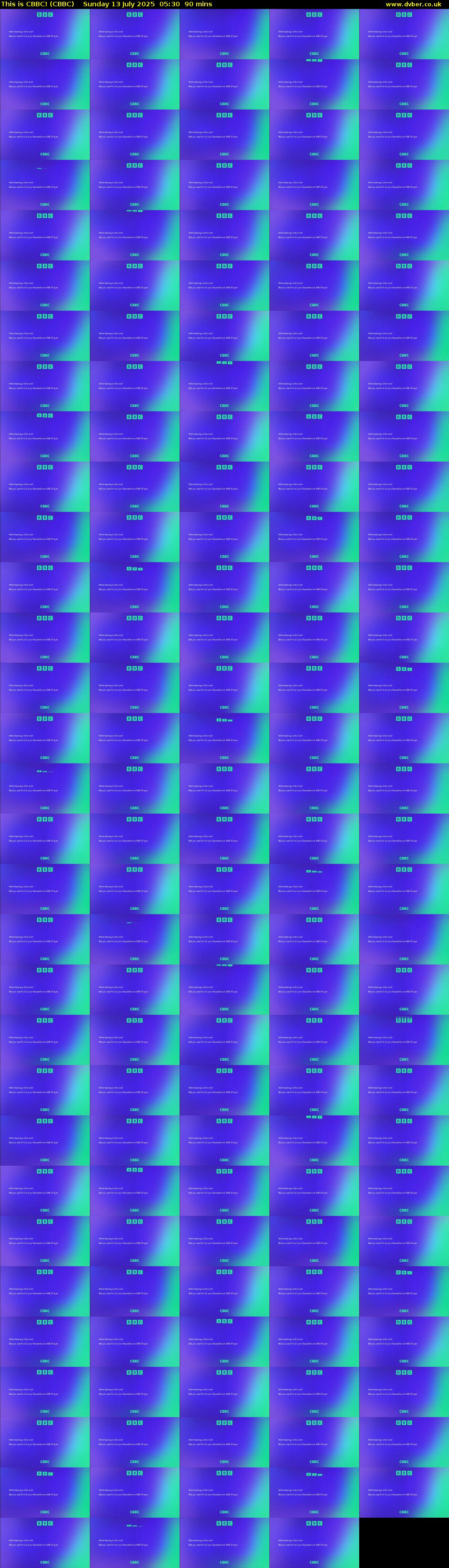 This is CBBC! (CBBC) Sunday 13 July 2025 05:30 - 07:00