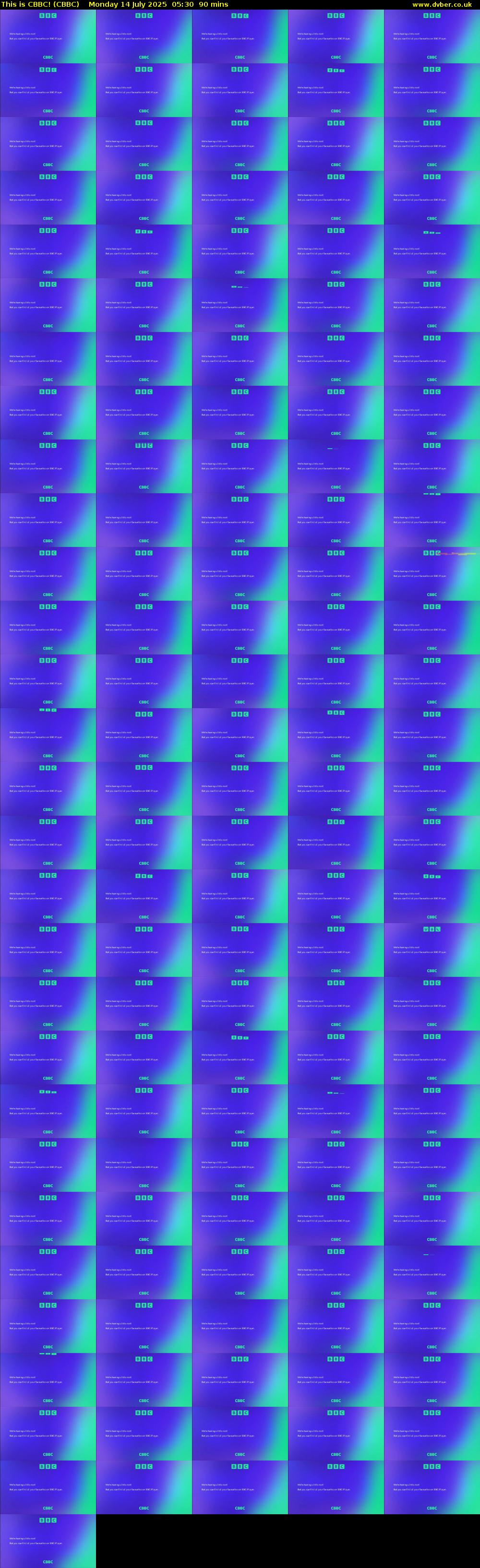 This is CBBC! (CBBC) Monday 14 July 2025 05:30 - 07:00