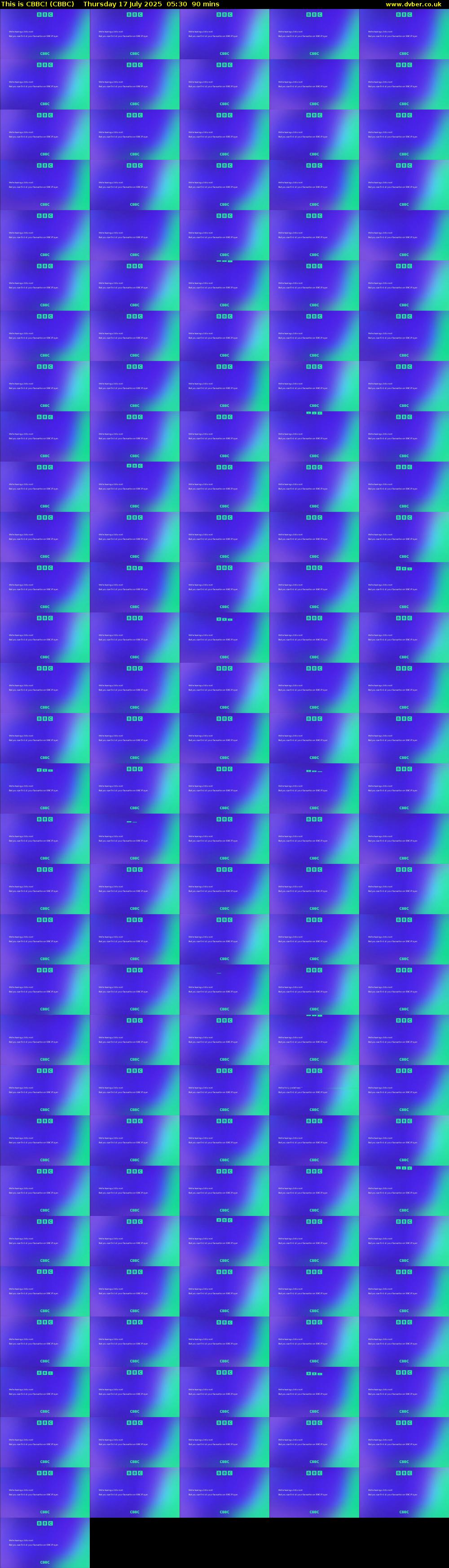 This is CBBC! (CBBC) Thursday 17 July 2025 05:30 - 07:00