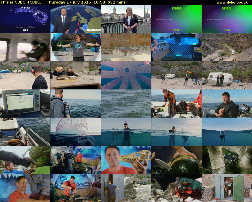 This is CBBC! (CBBC) Thursday 17 July 2025 18:58 - 05:30