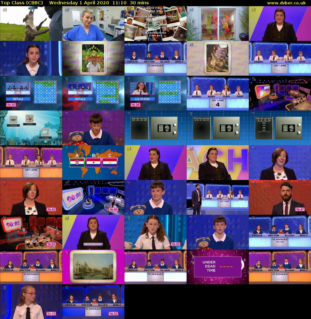 Top Class (CBBC) Wednesday 1 April 2020 11:10 - 11:40