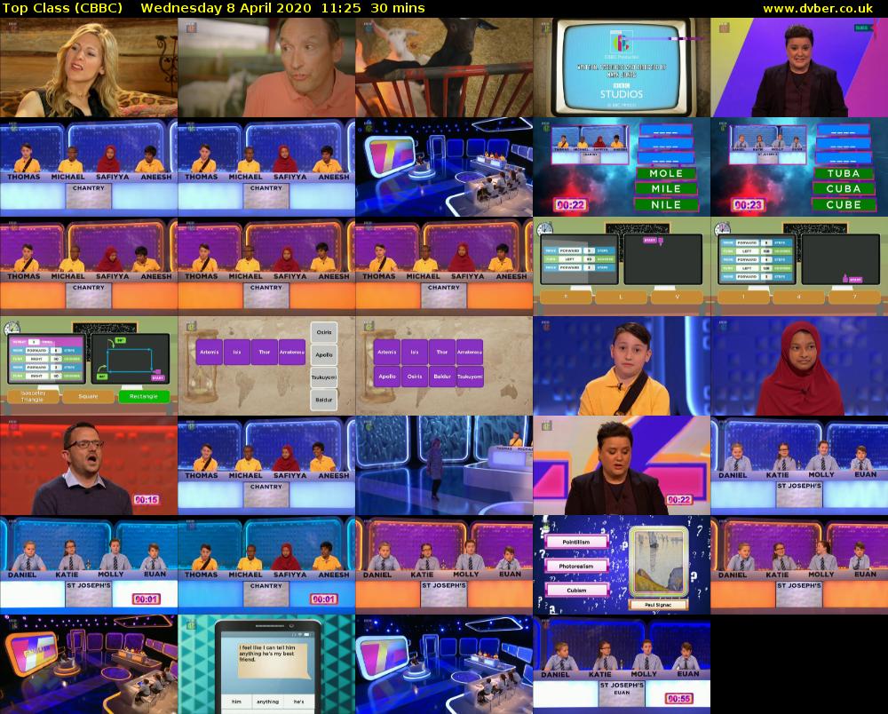 Top Class (CBBC) Wednesday 8 April 2020 11:25 - 11:55