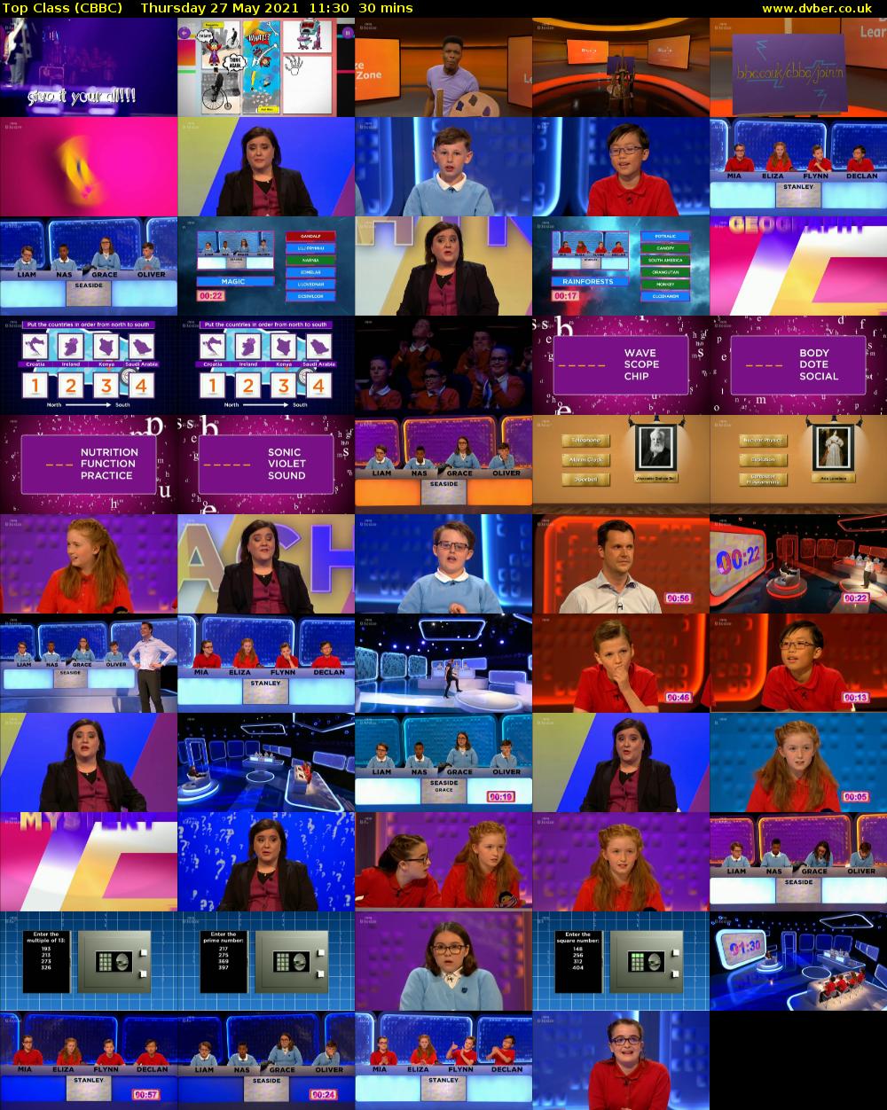 Top Class (CBBC) Thursday 27 May 2021 11:30 - 12:00