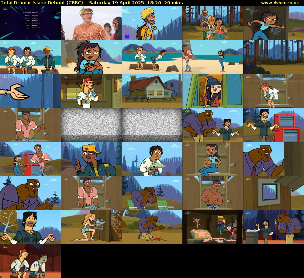 Total Drama: Island Reboot (CBBC) Saturday 19 April 2025 18:20 - 18:40