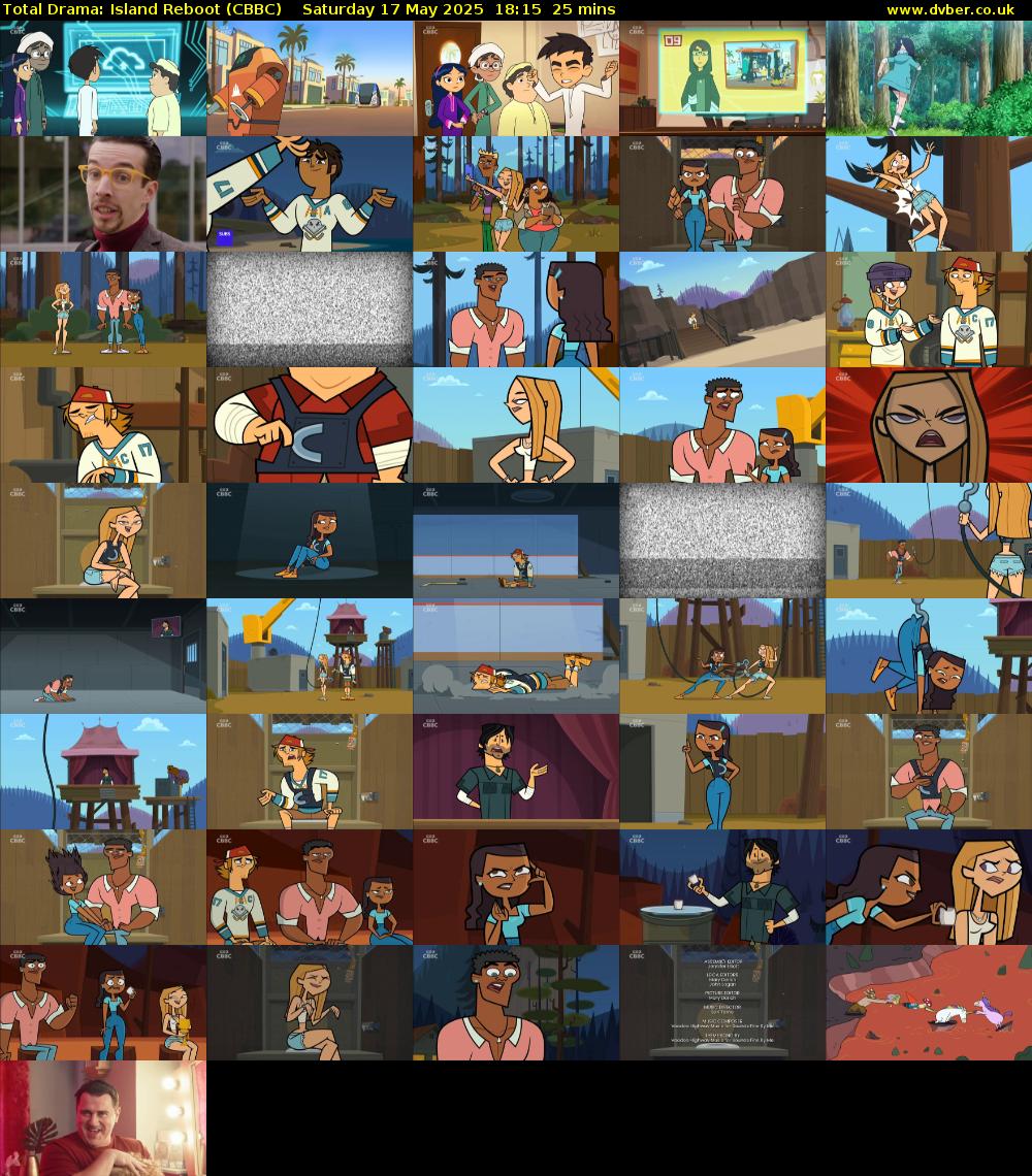 Total Drama: Island Reboot (CBBC) Saturday 17 May 2025 18:15 - 18:40