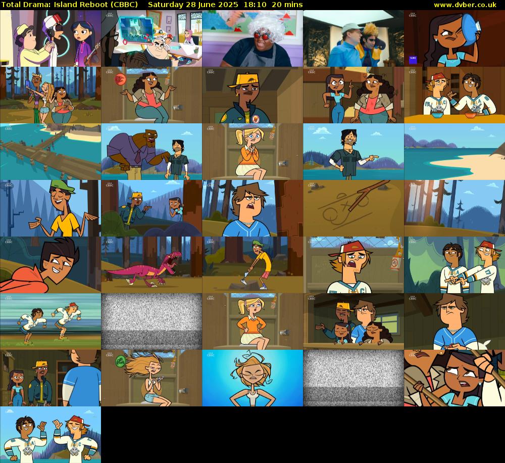 Total Drama: Island Reboot (CBBC) Saturday 28 June 2025 18:10 - 18:30