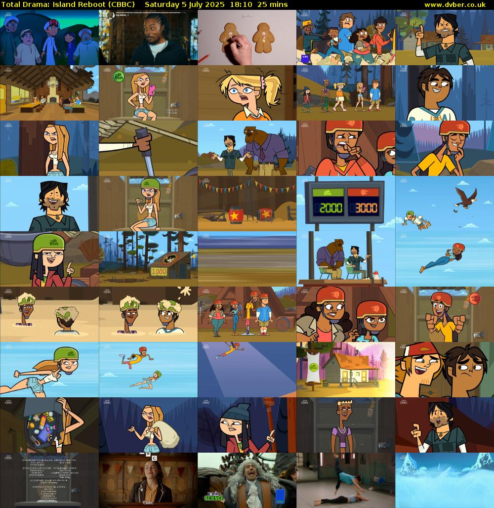 Total Drama: Island Reboot (CBBC) Saturday 5 July 2025 18:10 - 18:35