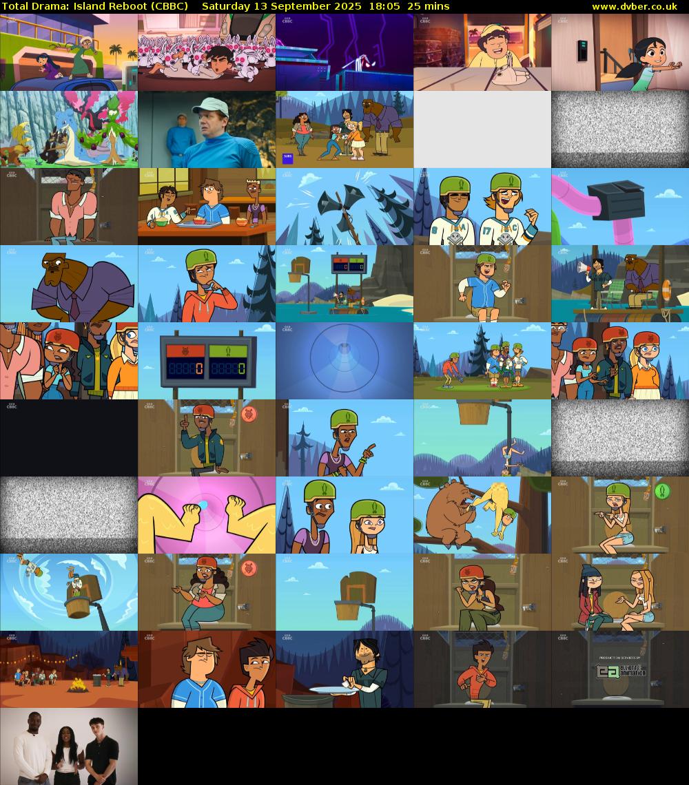 Total Drama: Island Reboot (CBBC) Saturday 13 September 2025 18:05 - 18:30