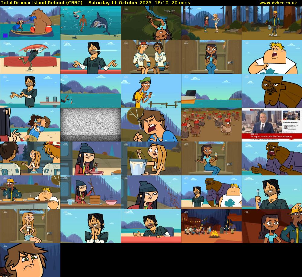 Total Drama: Island Reboot (CBBC) Saturday 11 October 2025 18:10 - 18:30