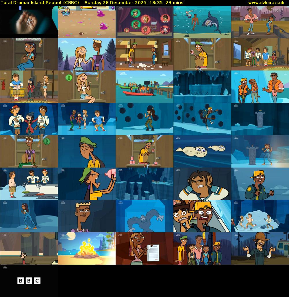 Total Drama: Island Reboot (CBBC) Sunday 28 December 2025 18:35 - 18:58