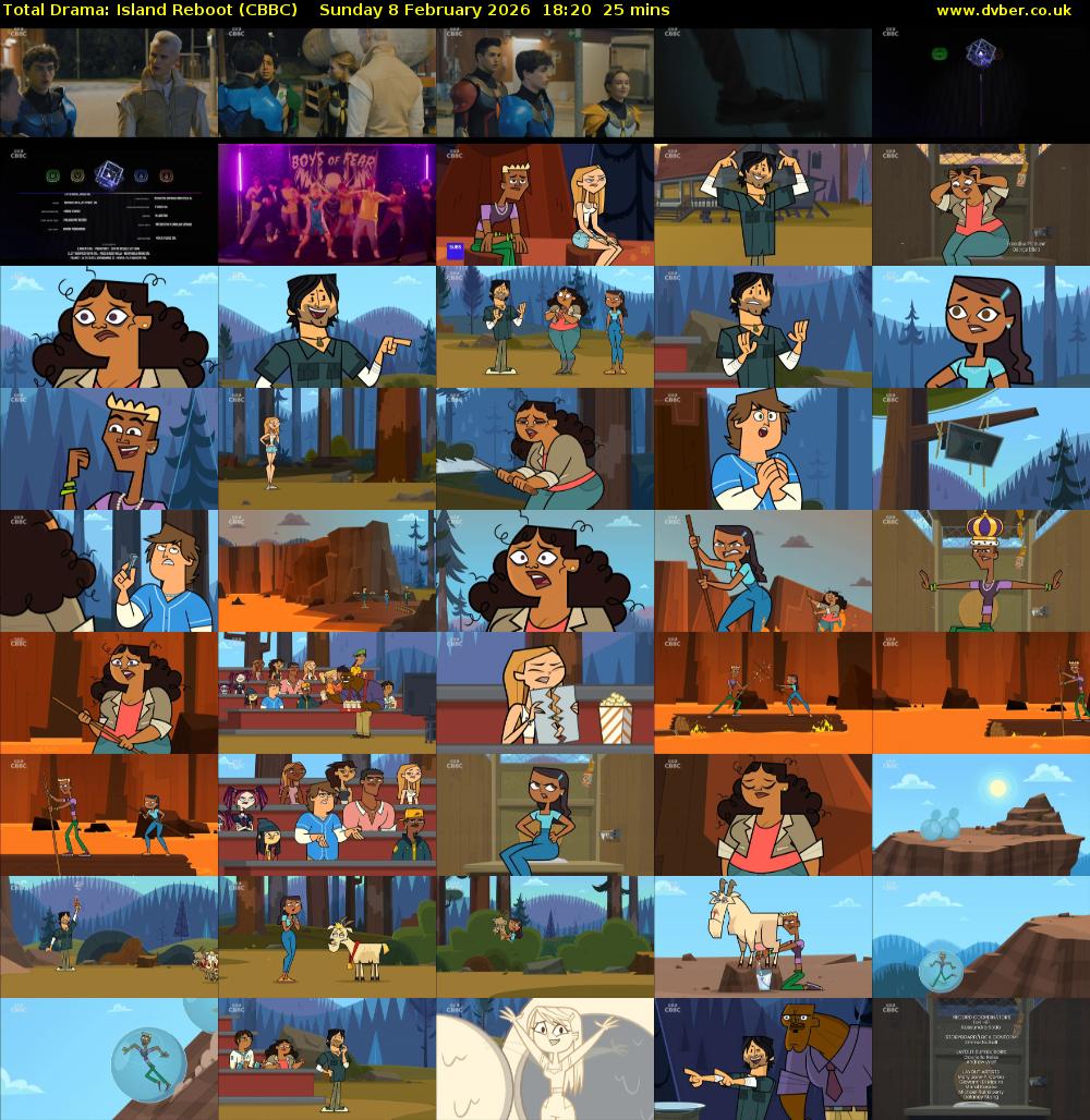 Total Drama: Island Reboot (CBBC) Sunday 8 February 2026 18:20 - 18:45