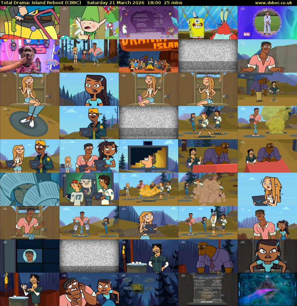 Total Drama: Island Reboot (CBBC) Saturday 21 March 2026 18:00 - 18:25
