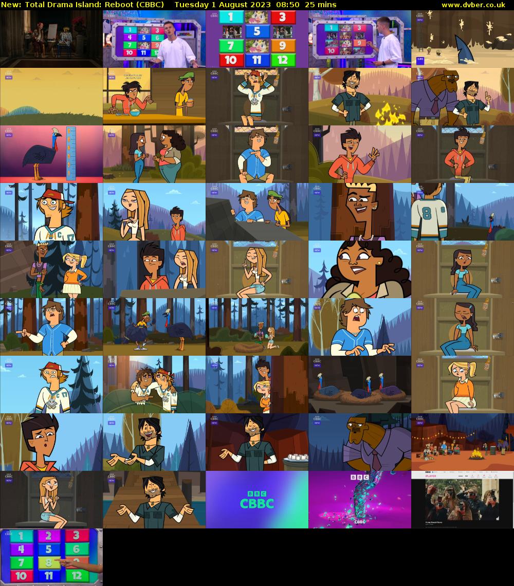 Total Drama Island: Reboot (CBBC) Tuesday 1 August 2023 08:50 - 09:15