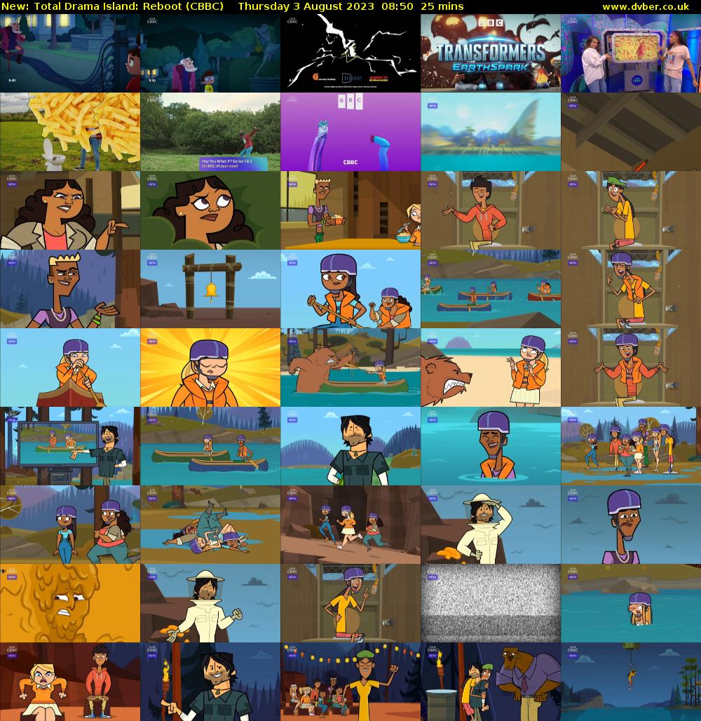 Total Drama Island: Reboot (CBBC) Thursday 3 August 2023 08:50 - 09:15