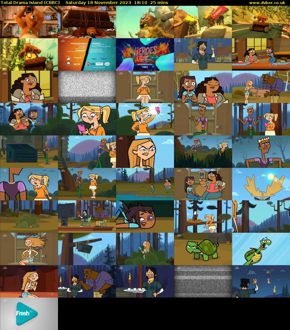 Total Drama Island (CBBC) Saturday 18 November 2023 18:10 - 18:35