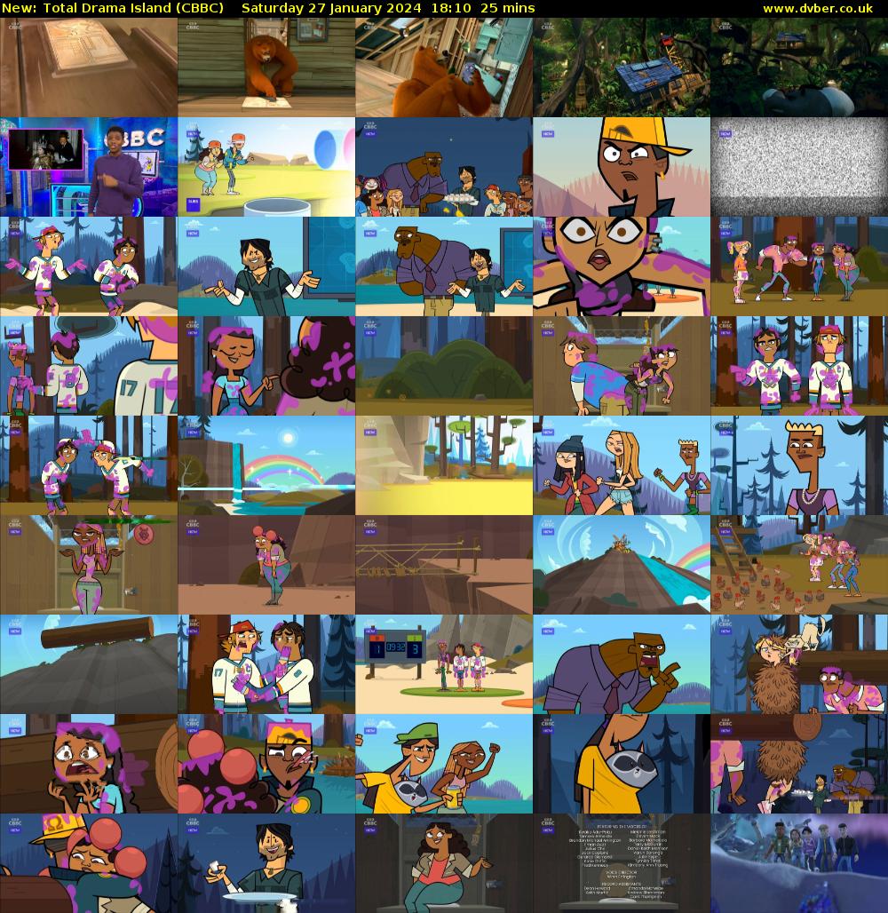 Total Drama Island (CBBC) Saturday 27 January 2024 18:10 - 18:35