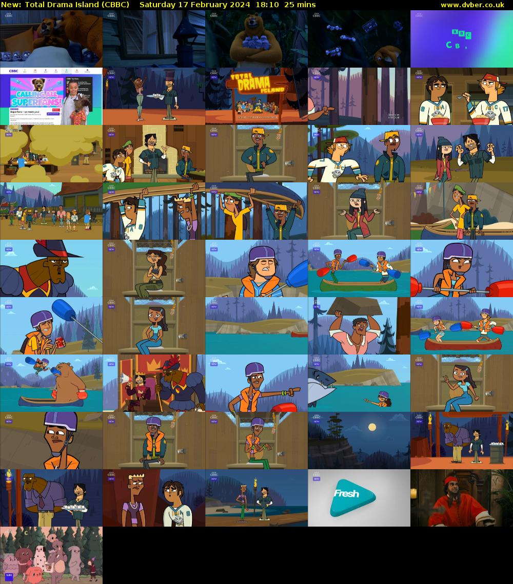 Total Drama Island (CBBC) Saturday 17 February 2024 18:10 - 18:35