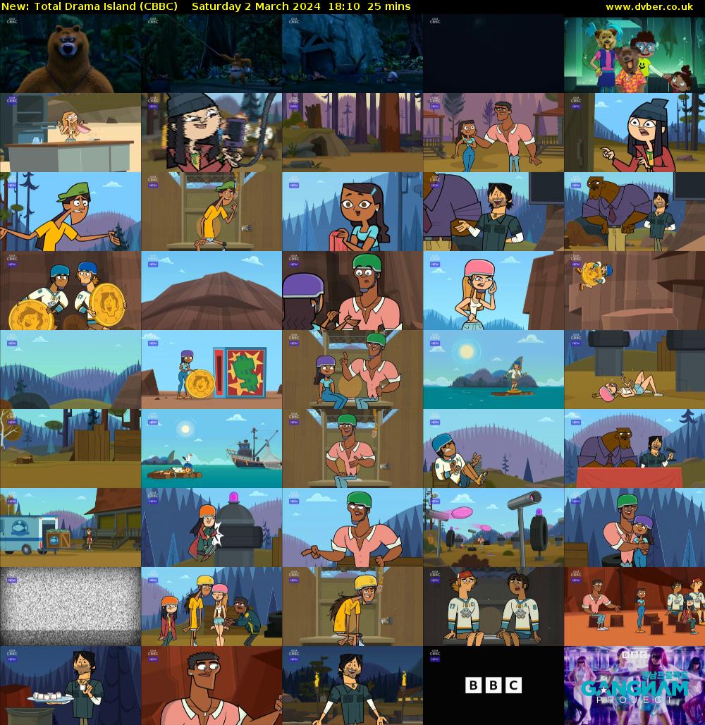 Total Drama Island (CBBC) Saturday 2 March 2024 18:10 - 18:35