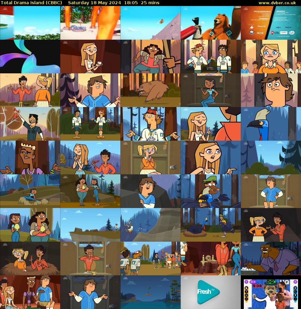 Total Drama Island (CBBC) Saturday 18 May 2024 18:05 - 18:30