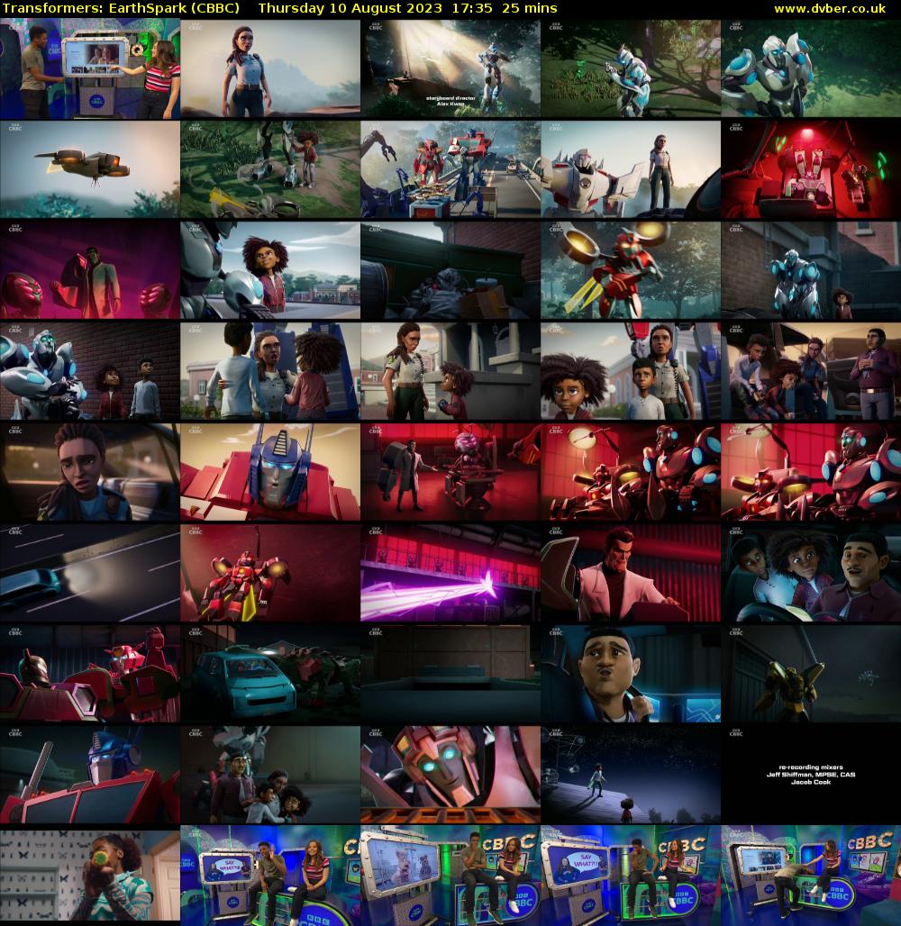 Transformers: EarthSpark (CBBC) Thursday 10 August 2023 17:35 - 18:00