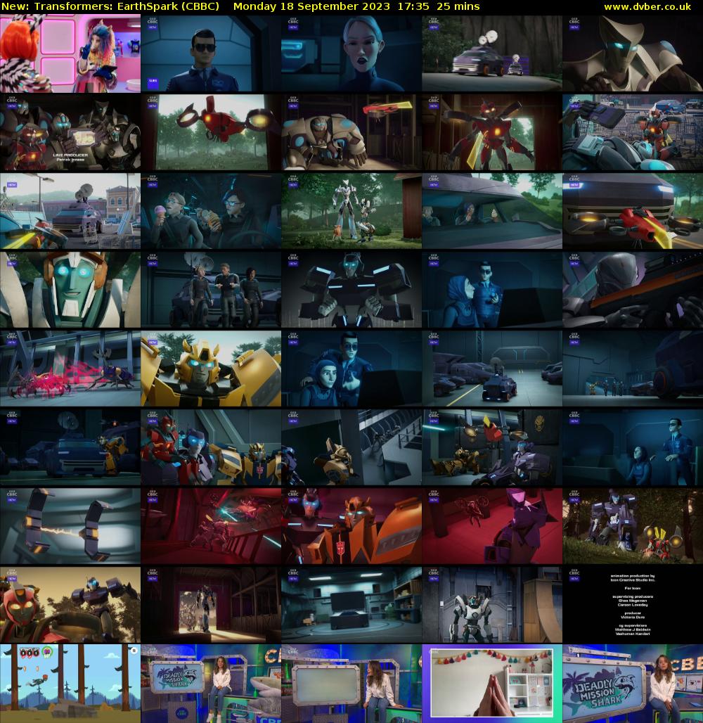 Transformers: EarthSpark (CBBC) Monday 18 September 2023 17:35 - 18:00