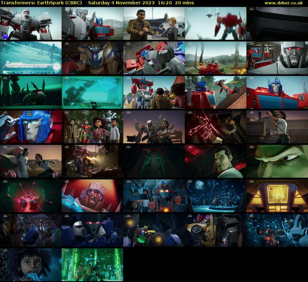 Transformers: EarthSpark (CBBC) Saturday 4 November 2023 16:20 - 16:40