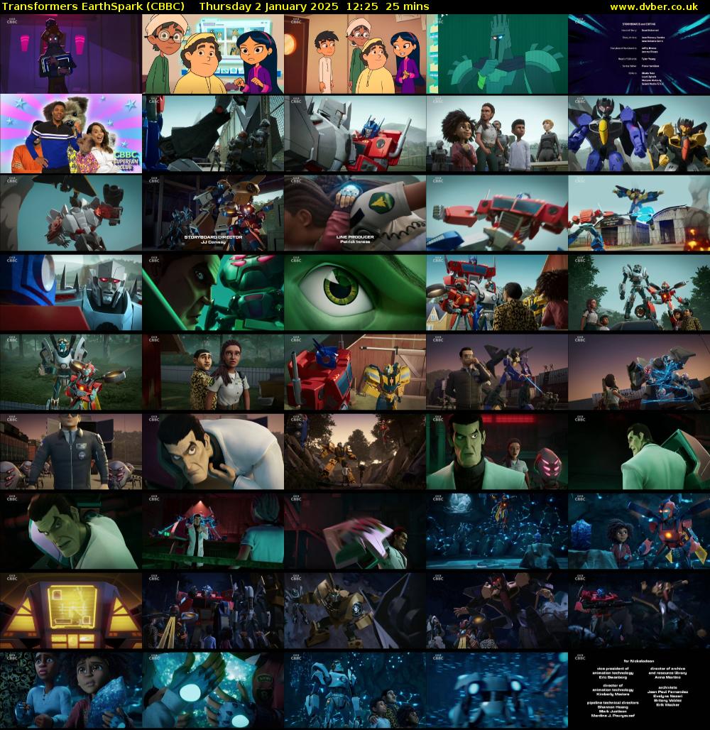 Transformers EarthSpark (CBBC) Thursday 2 January 2025 12:25 - 12:50