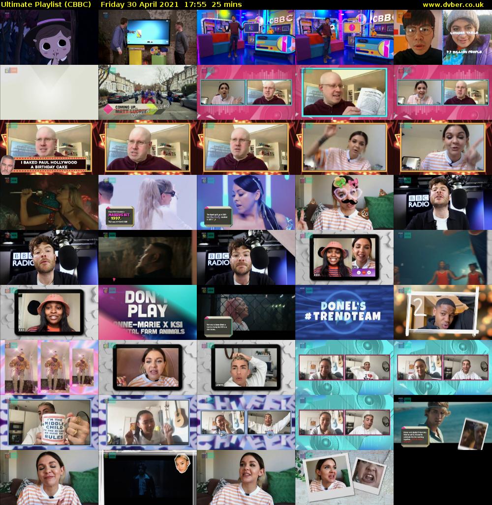 Ultimate Playlist (CBBC) Friday 30 April 2021 17:55 - 18:20