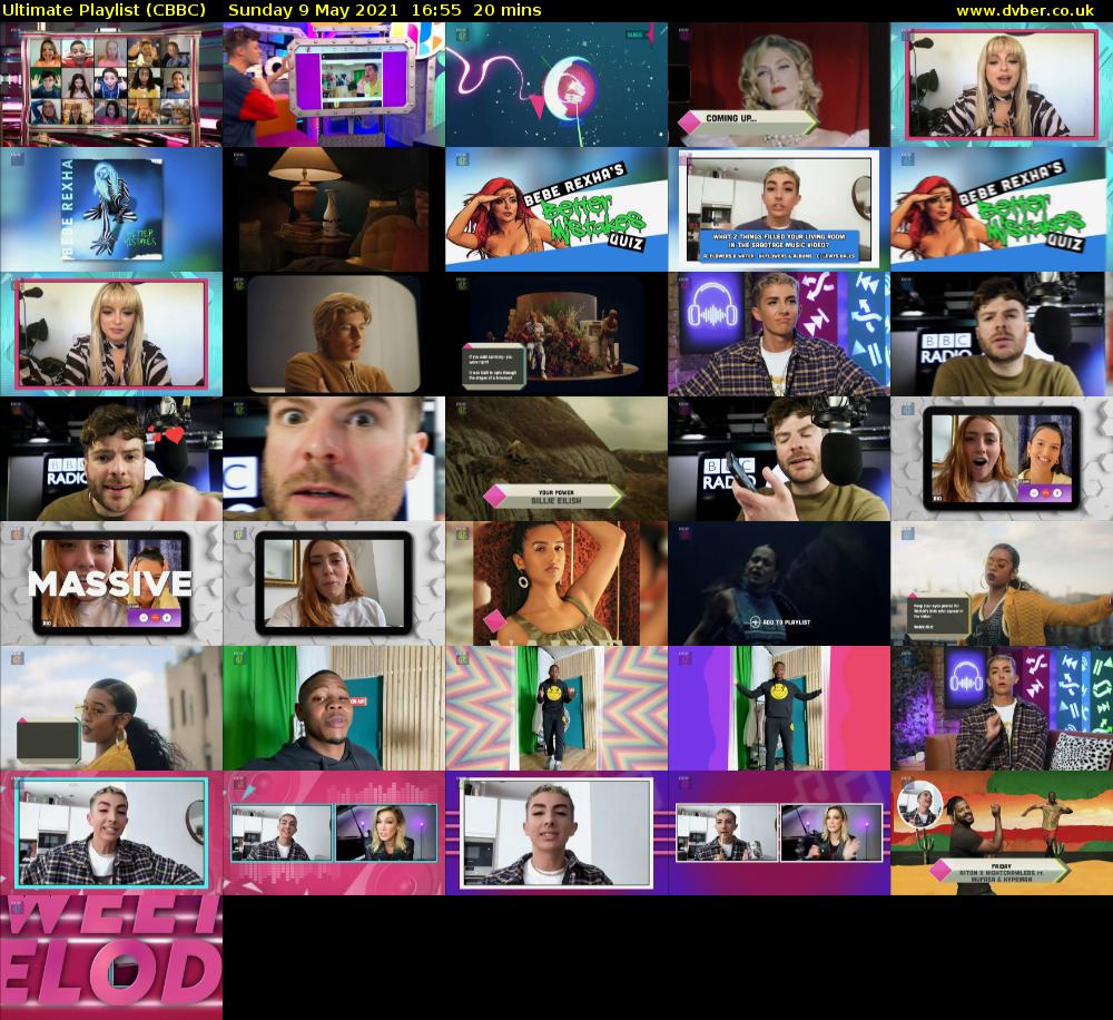 Ultimate Playlist (CBBC) Sunday 9 May 2021 16:55 - 17:15