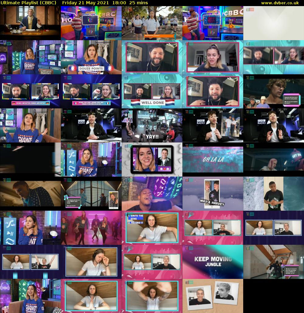 Ultimate Playlist (CBBC) Friday 21 May 2021 18:00 - 18:25