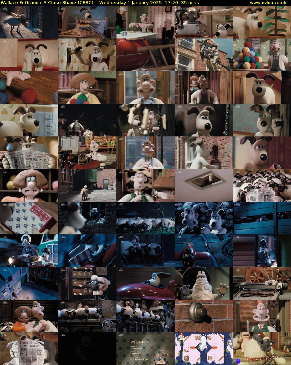 Wallace & Gromit: A Close Shave (CBBC) Wednesday 1 January 2025 17:20 - 17:55