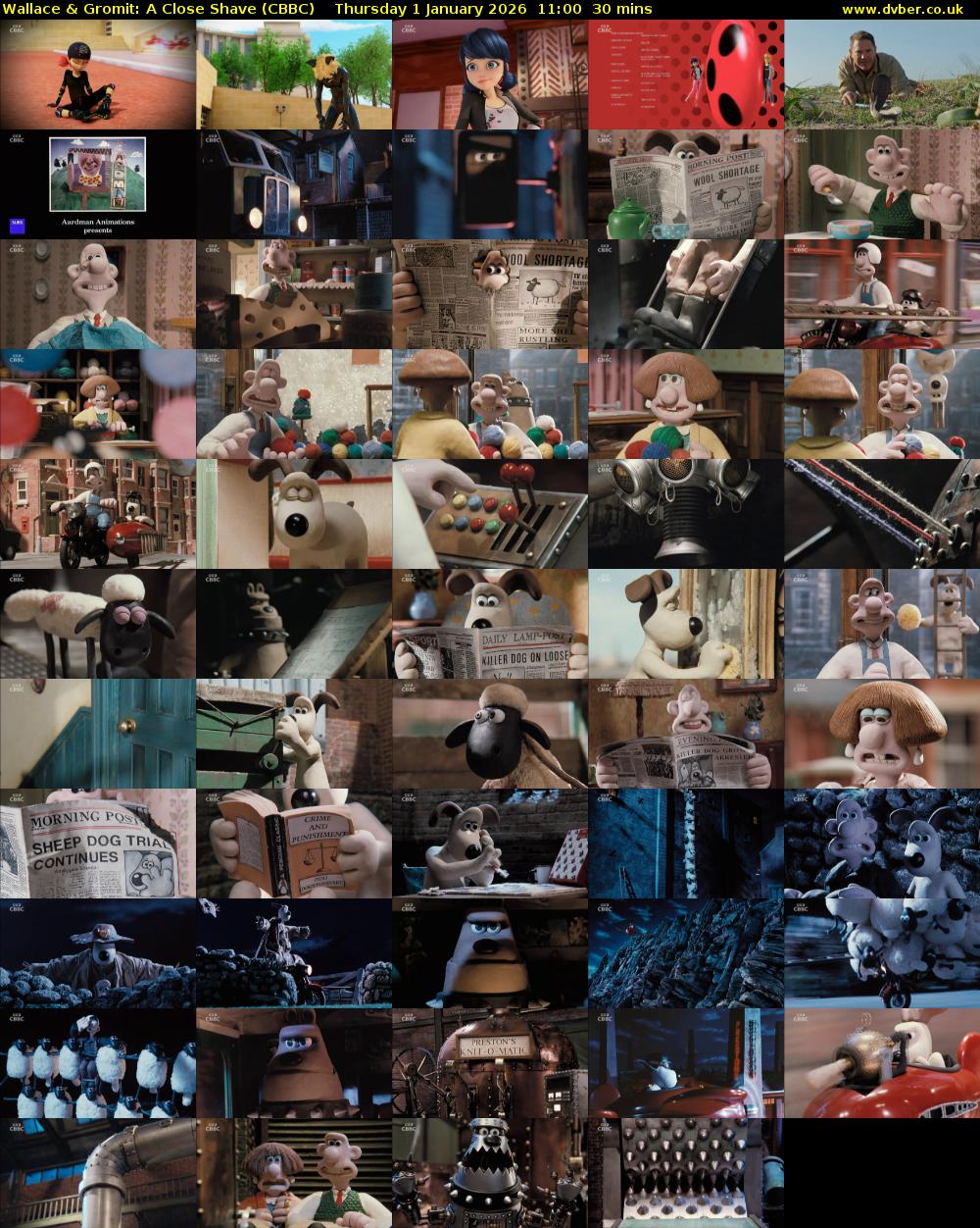 Wallace & Gromit: A Close Shave (CBBC) Thursday 1 January 2026 11:00 - 11:30