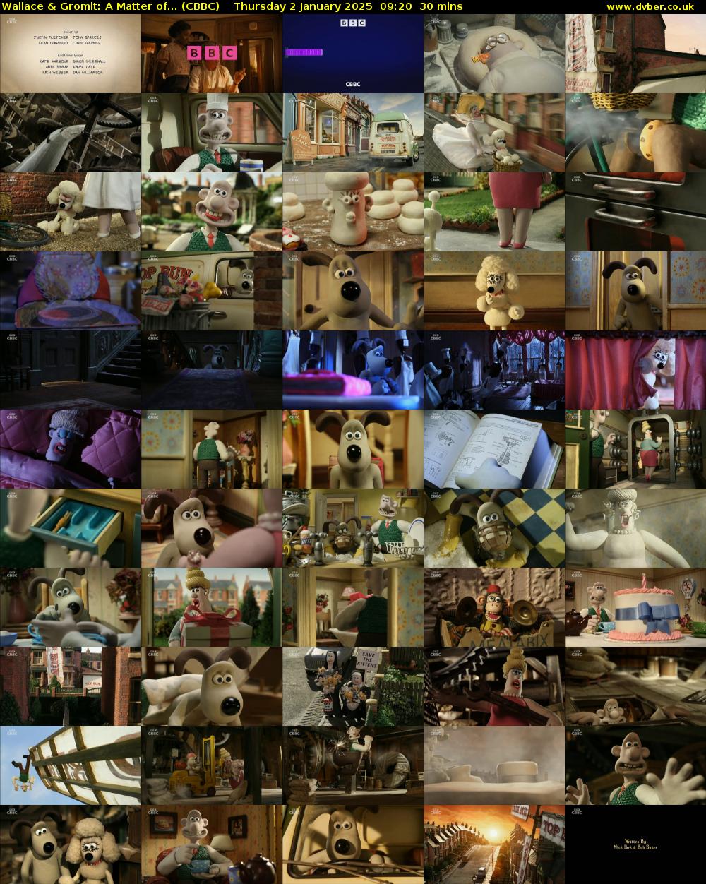 Wallace & Gromit: A Matter of... (CBBC) Thursday 2 January 2025 09:20 - 09:50