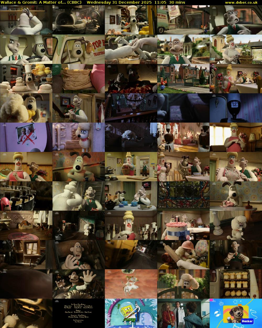 Wallace & Gromit: A Matter of... (CBBC) Wednesday 31 December 2025 11:05 - 11:35